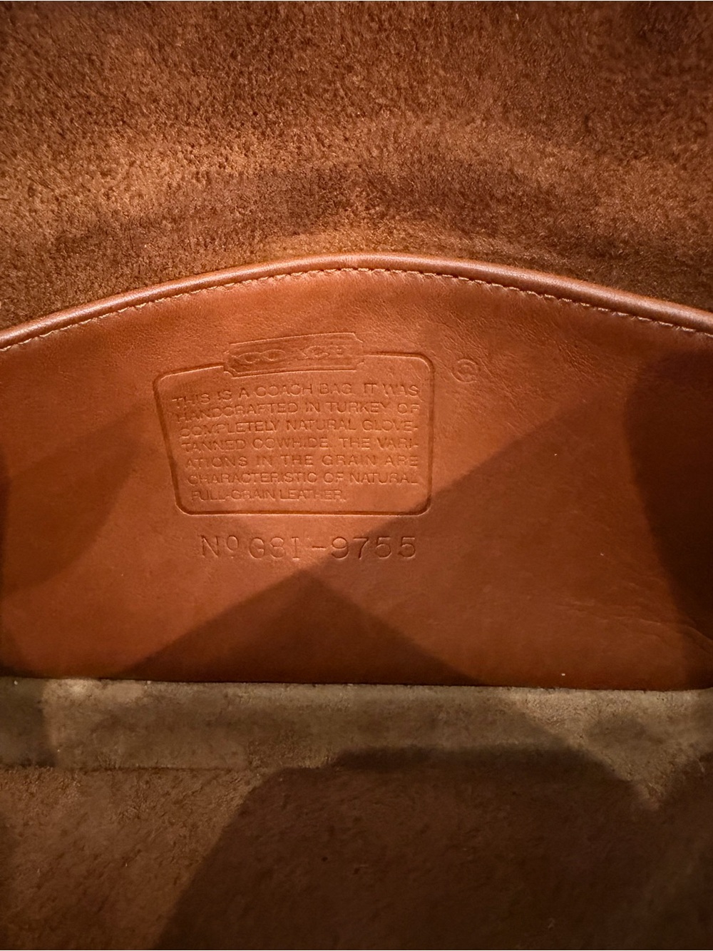 Vintage Coach Dinky Bag 9755 | Brown Glove Tanned Leather Flap Crossbody - Picture 4 of 5